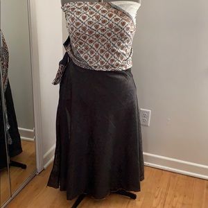 Black and White Magic Wrap Skirt, plus size